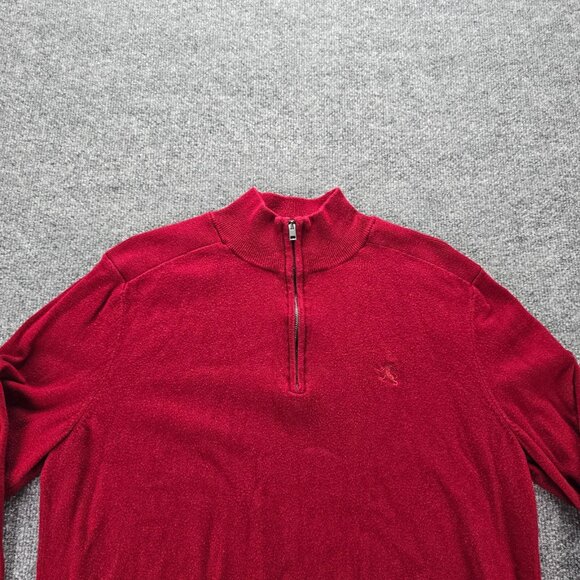Express Sweater Mens‎ Large Red 1/4 Zip Wool Cotton Pullover Outdoor Casual - Picture 2 of 8